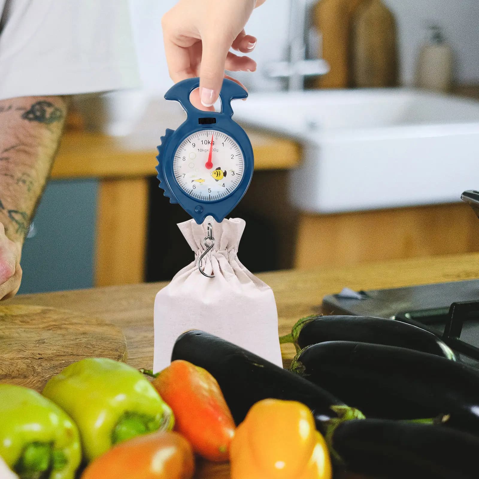 10Kg Fish Shaped Portable Hanging Scale Compact Lightweight Spring Mechanism for Travel Luggage Suitcase Fruit Weighing Handheld