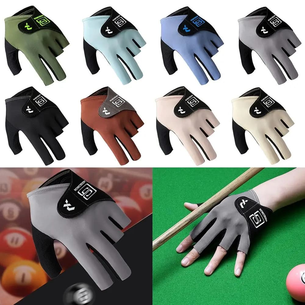 Portable billiard glove for left hand Anti-slip elastic glove with half fingers Training gloves for breathable billiards Fitness accessories
