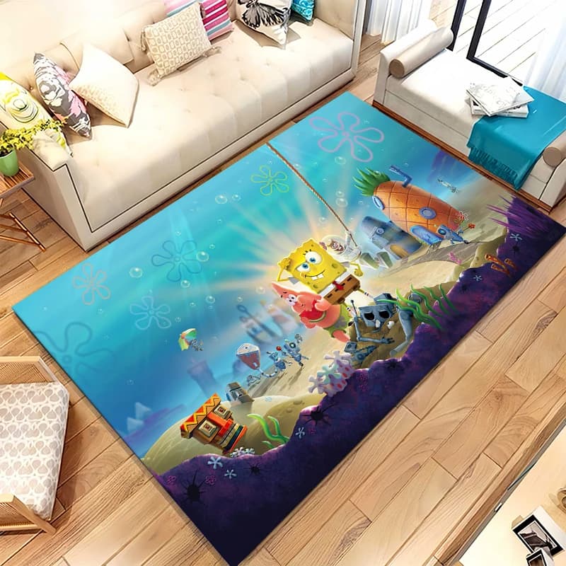 Funny S-SpongeBob Patrick Star Cartoon Living Room Non-Slip Area Rug Soft Carpet for Bedroom Playroom Sofa,Home Decor Doormat