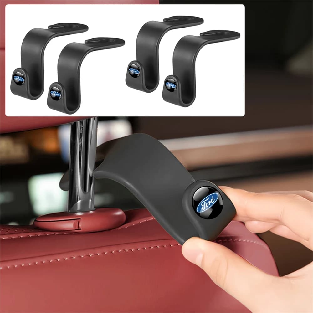 For Ford Mondeo Focus 2 Mustang Fusion Ghia Kuga 2/4PCS Car Seat Headrest Storage Hanger Auto Organizer Holder Hook Center Cover