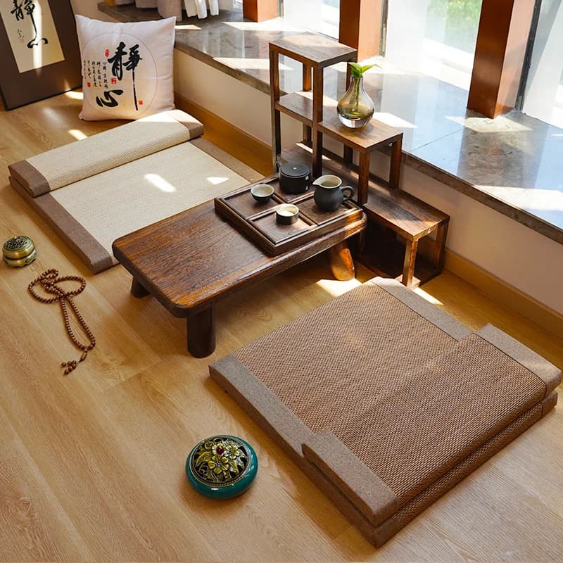 Bamboo Zafu & Zabuton Meditation Cushion Set-Coconut Fibre Core Filling for Yoga, Zen & Mindfulness – Eco-Friendly & Ergonomic