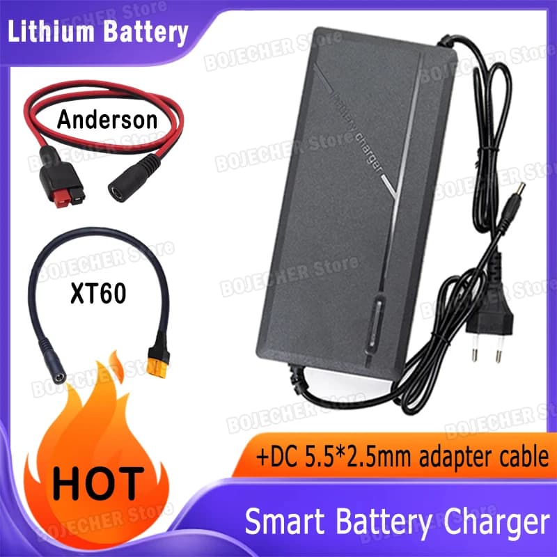 48V 72V 5A Lithium Battery Charger Quick Charging Intelligent Charger for Lithium Ion Battery Power Adapter 54,6V 84V DC Plug