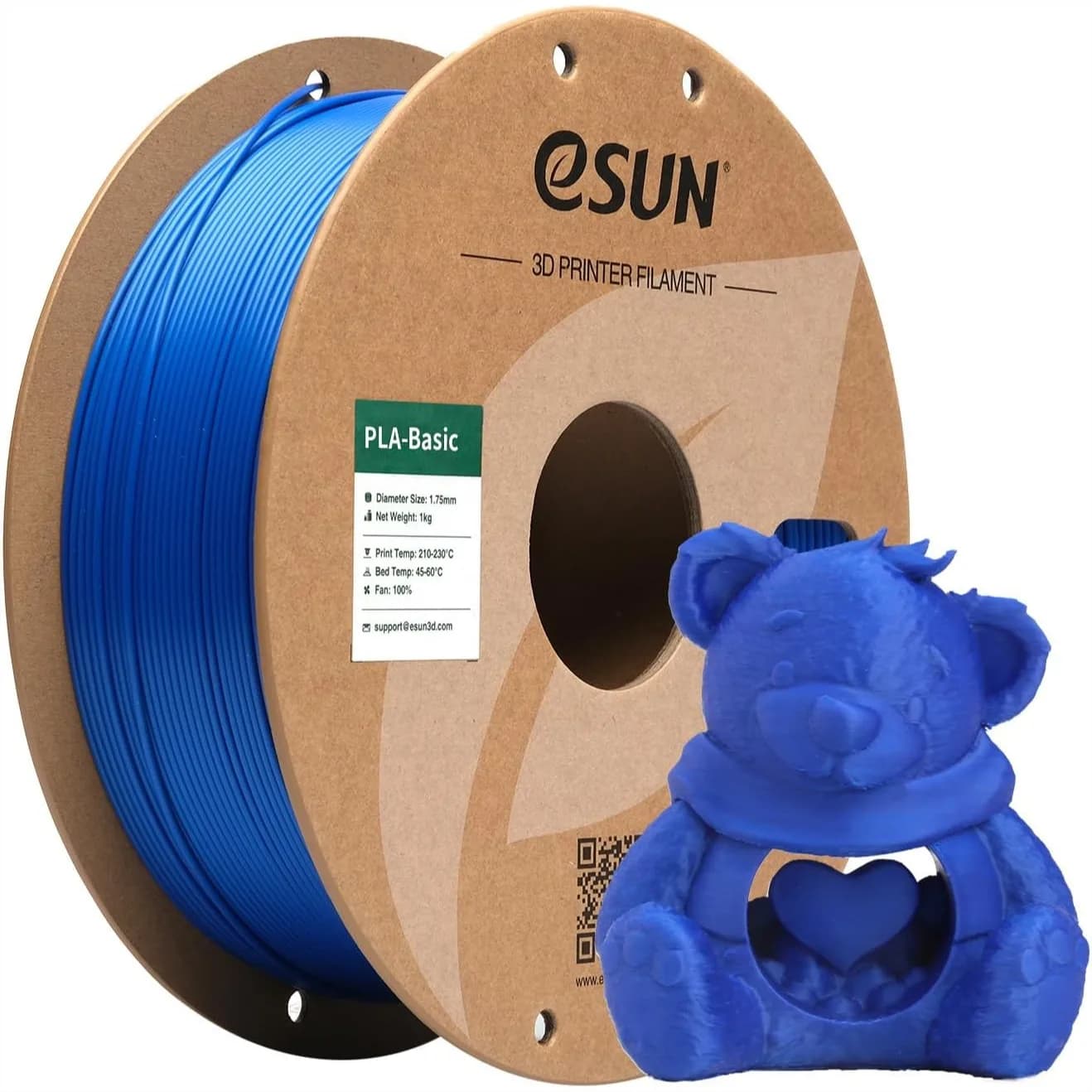 Filamento PLA 1.75mm, Bobina da 1KG (2.2 LBS) per Stampa Rapida, Blu