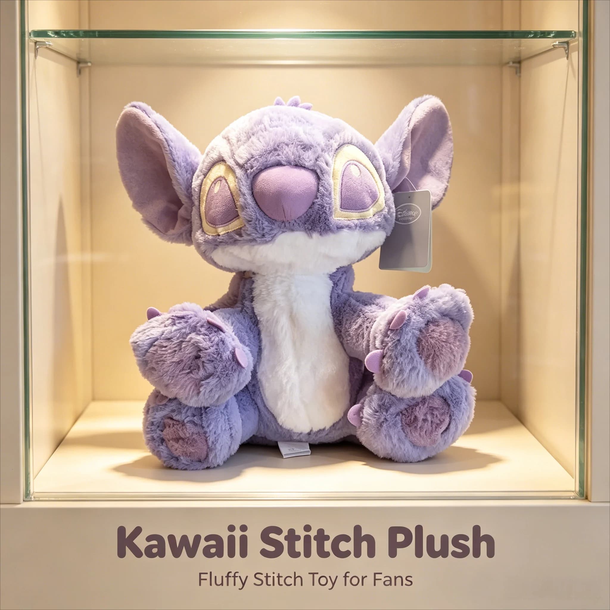 2026 Disney Purple Lavender Stitch Plush Doll, Soft Fluffy Stuffed Toy, Romantic Valentine Gift for Girlfriend and Anime Fans