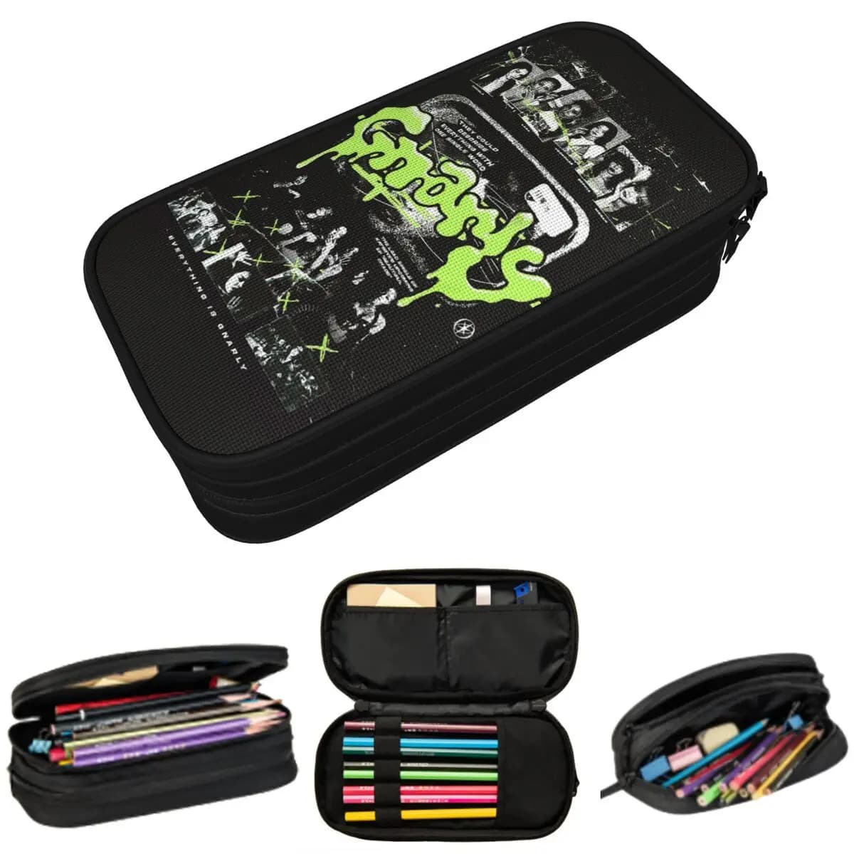 Astuccio con logo Katseye Gnarly per ragazzi e ragazze, astuccio per penne, borsa per cancelleria, porta penne