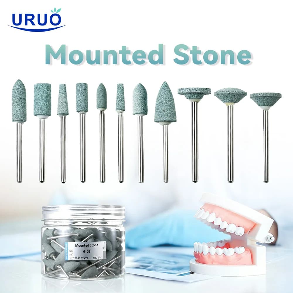 100 Pezzi Pietre Verdi Dentali HP per Modellazione Ceramica, Lucidatori in Silicone a Fiamma, Strumenti Dentali, Materiale per Odontoiatria, Lucidatura