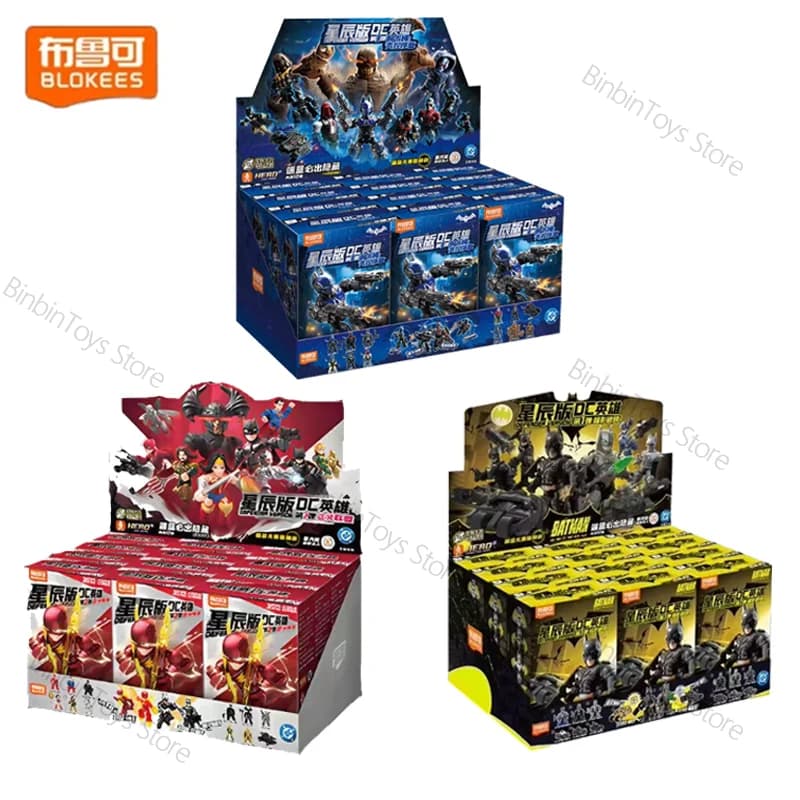 In Stock Blokees Dc Heroes Defender V1v2v3 Wave Batman Arkham Buildable Blind Box Male Character Model Desktop Friend Gifts