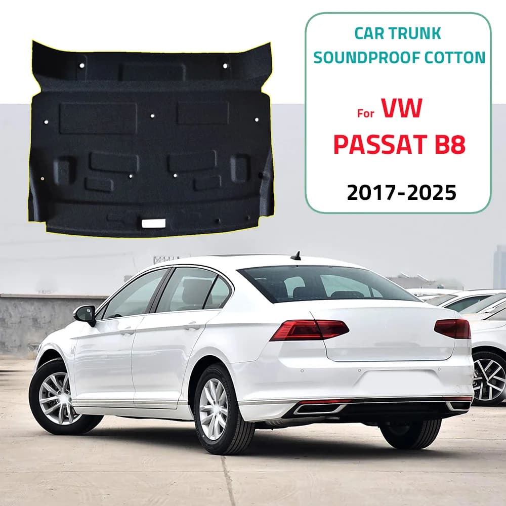 Bagagliaio di un'auto Isolamento Cotone Insonorizzato Tappeto Sticky Pad Auto-styling Per VW PASSAT B8 2017-2023