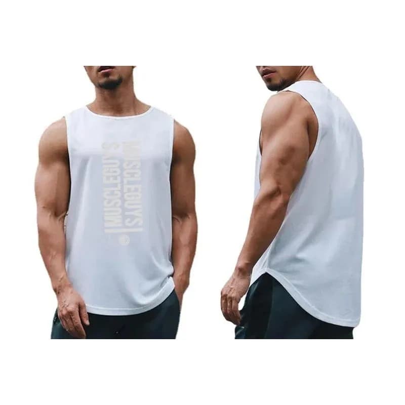 Muscleguys Palestra Sport Uomo Estate Ad asciugatura rapida Corsa Basket Maglia Bodybuilding Fitness Allenamento Camicia senza maniche