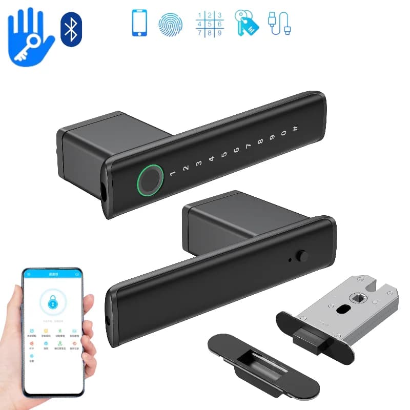 TTlock Bluetooth Serratura per porta Serratura magnetica ecologica intelligente Impronta digitale Password Chiave APP Sblocco remoto Serratura elettronica silenziosa