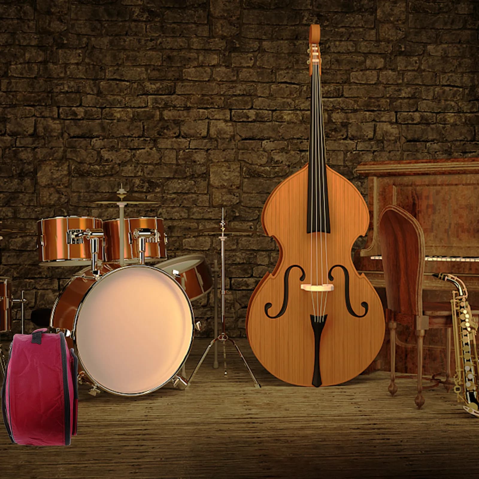 13-14 Inch Padded Snare Drum Bag Portable Drum Set Case Carrying Storage Cover Outdoor Performance Accessories