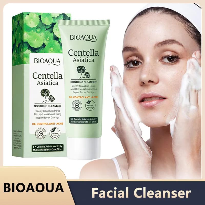 BIOAQUA Centella Asiatica Detergente viso Idratante Controllo olio Pulizia viso Schiuma detergente viso Detergente viso Cura della pelle