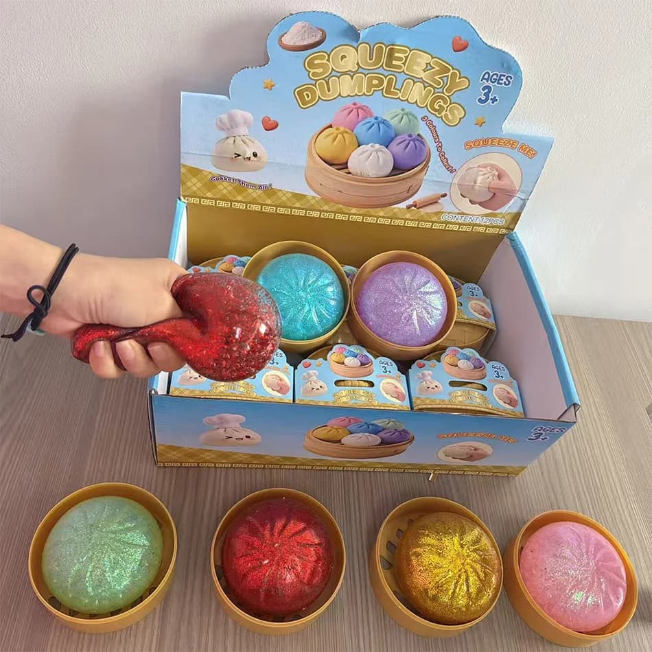 Nuove palline antistress a forma di raviolo per bambini e adulti, giocattoli antistress a pressione.
