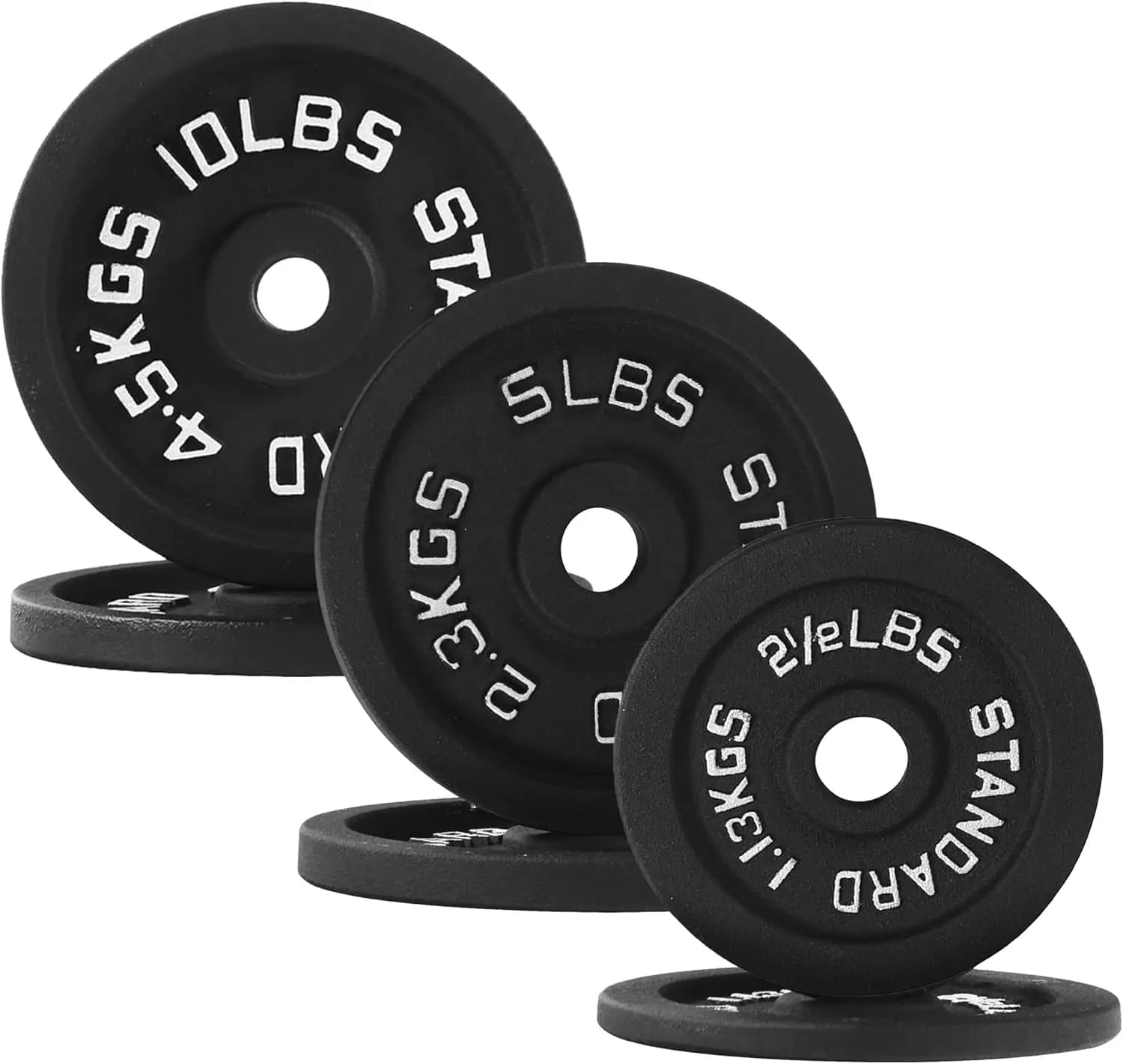 1 Inch Standard Weight Discs, 2.5-45 LB for Strength Training in Home Gym with Deep Clasp