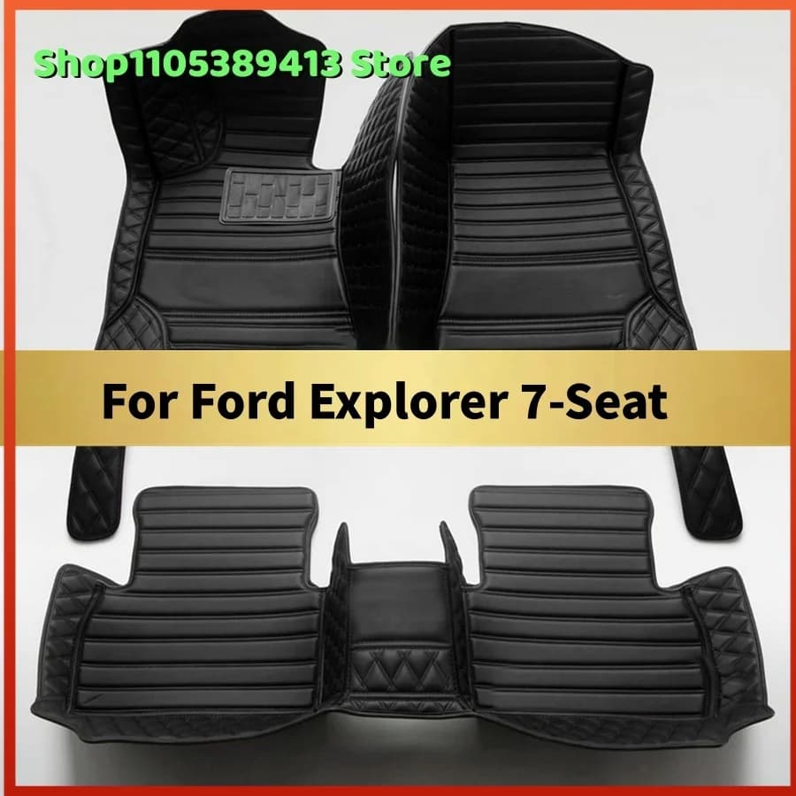 Tappetini in Pelle Personalizzati per Auto Ford Explorer 7 Posti 2024 2025 2026 2027, Accessori per Tappetini Auto