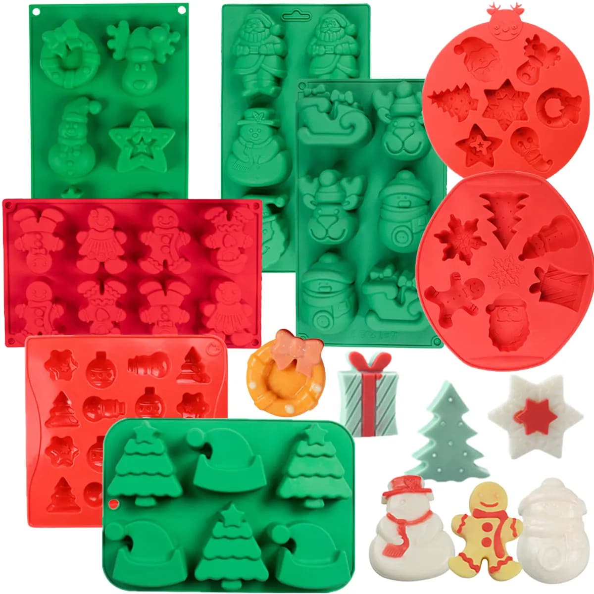 Natale Santa Elk stampo da forno in Silicone Gingerbread Man Candy Biscuit Jelly Chocolate Ice Cube Making Festival Cake Decor Gifts