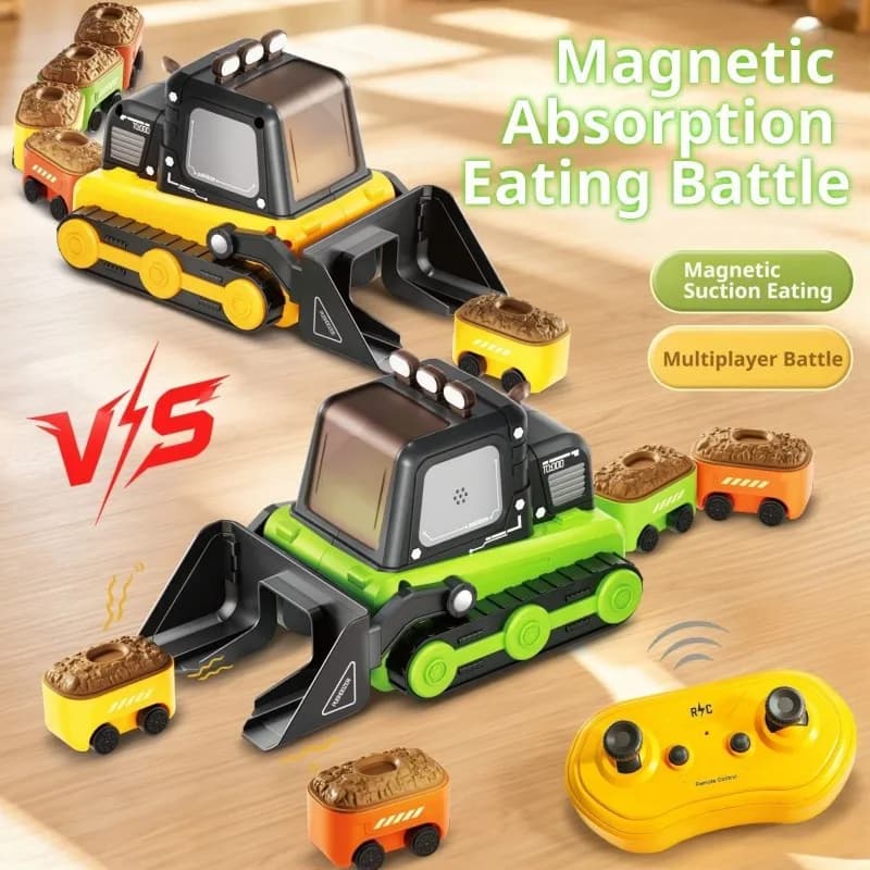 Remote Control Snake Electric Construction Vehicle Magnetic Swallowing Car Double Interactive Puzzle Battle Children's Toy Car