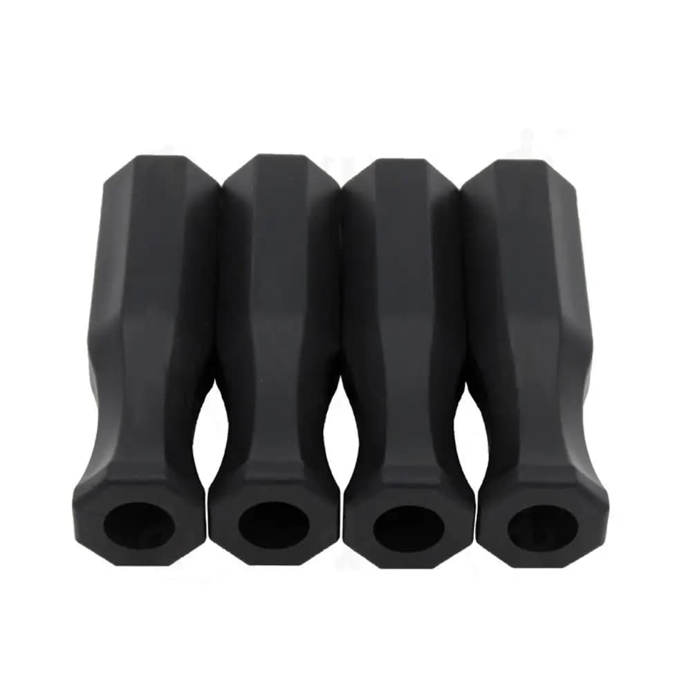 8 coperture nere per maniglie di calcio balilla, in plastica premium, con scanalature ergonomiche, presa superiore, protezione ammortizzante contro gli urti della asta