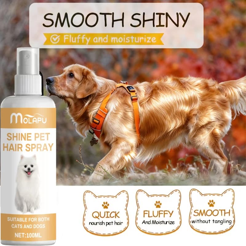 Spray Lisciante per Peli di Animali Domestici 100ml | Cura multifunzionale idratante e lisciante per il pelo di cani e gatti, leviga e ammorbidisce istantaneamente.