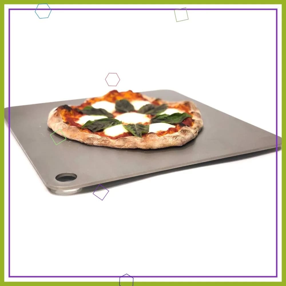 Piastra per pizza in acciaio 16x16, spessore 3/8 di pollice, 27,5 libbre - Acciaio da cottura per forno e grill