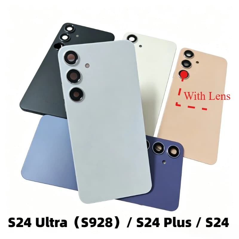 Replacement Glass Back Cover Battery Cover Case For SAM-24 Ultra S24plus Rear Battery Door Back Housing Sticker + Camera Lens