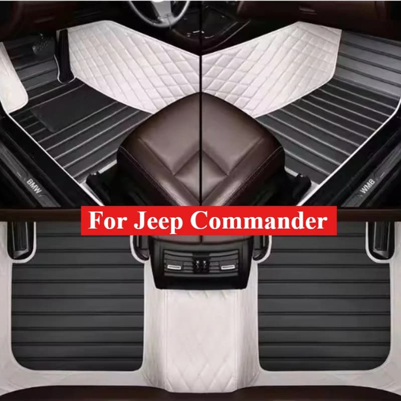Tappetini Auto Personalizzati per Jeep Commander 2005-2026, Accessori Auto per Tutte le Stagioni, Tappeti in Pelle alla Moda