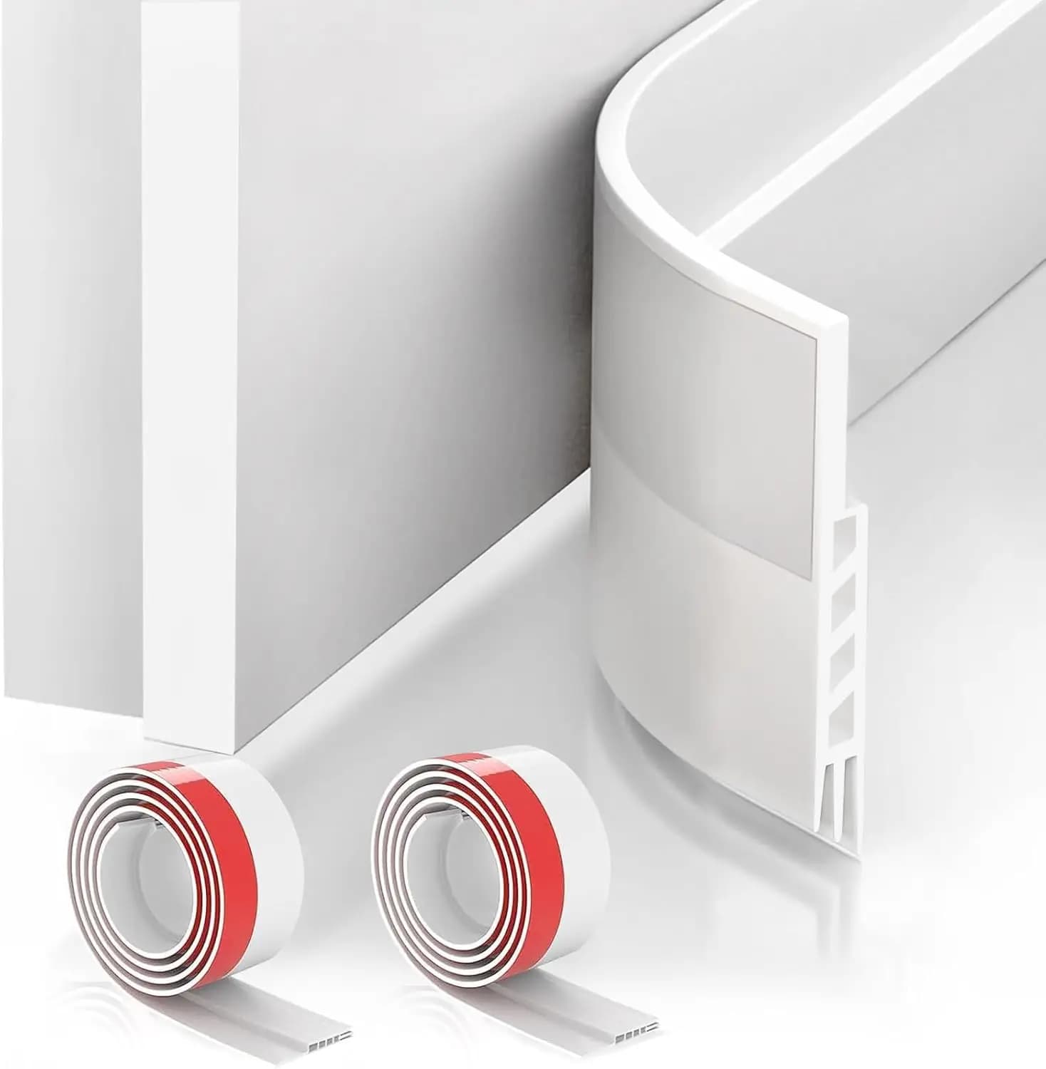 Set di 2 Guarnizioni per Porte, 5 cm L x 99 cm L, Bianche - Isolamento per Porte Esterne/Interne, Riduzione del Rumore e Risparmio Energetico