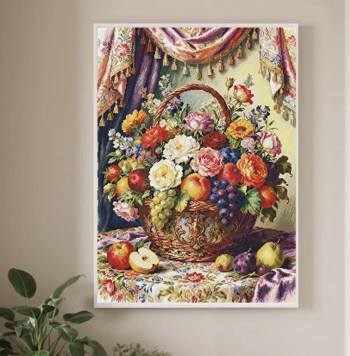 9CT 75X100CM Fruits Needlework,DIY Living Room Printed Cross Stitch,Set For Embroidery Kit Cotton Threads 71 Colors