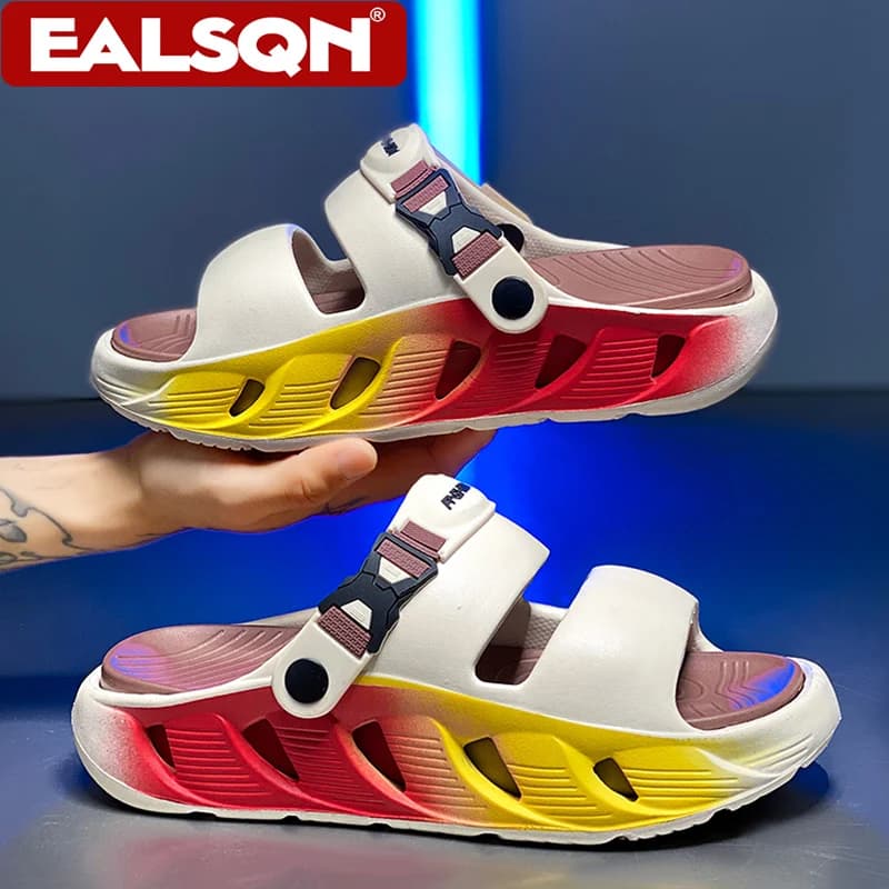 Men Slippers Summer EVA Soft-soled Platform Sandals Breathable Outdoor Sport Walking Beach Shoes