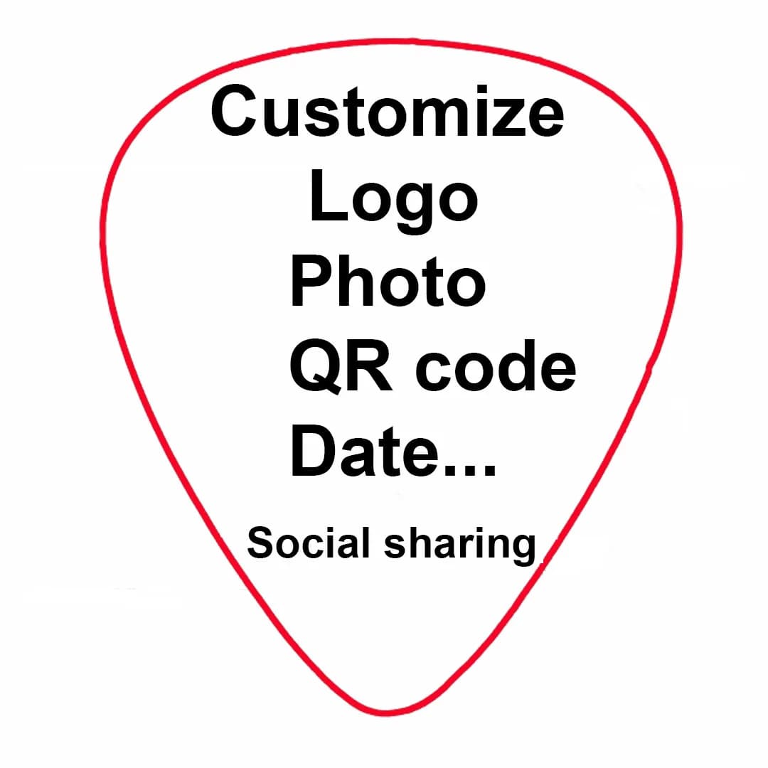 100pcs Customize White Pick Logo Design Two Sides Printing Celluloid Guitar Picks