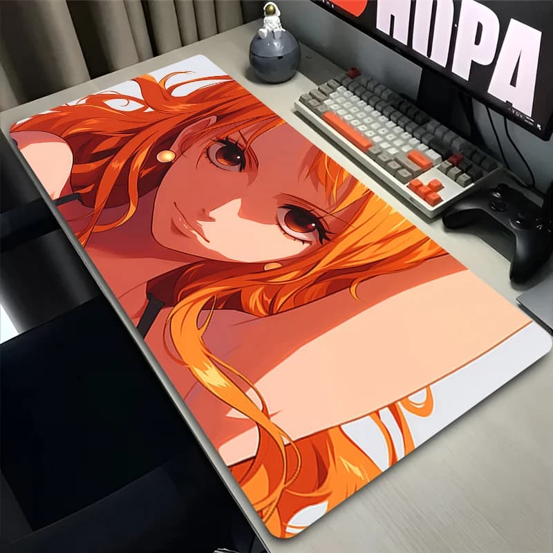 kawaii Mouse Pad one piece Nami Gamer Keyboard Desk Anime DBZ Extended Mouse Mat Laptop Gaming Accessories Large XXL Mousepads