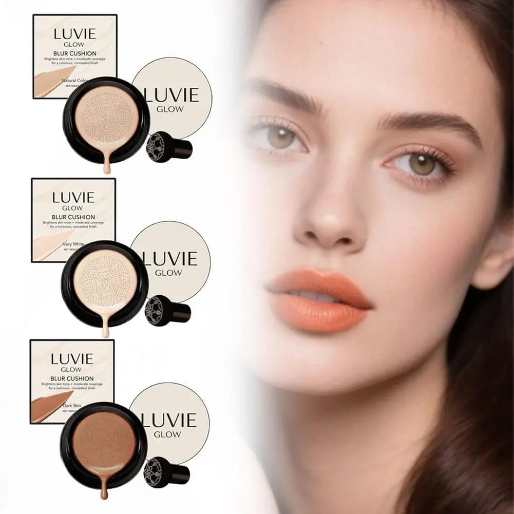 LUVIE GLOW Air Cushion BB/CC Cream with fungus applicator Moisturizing regulator for illuminating foundation for daily natural makeup