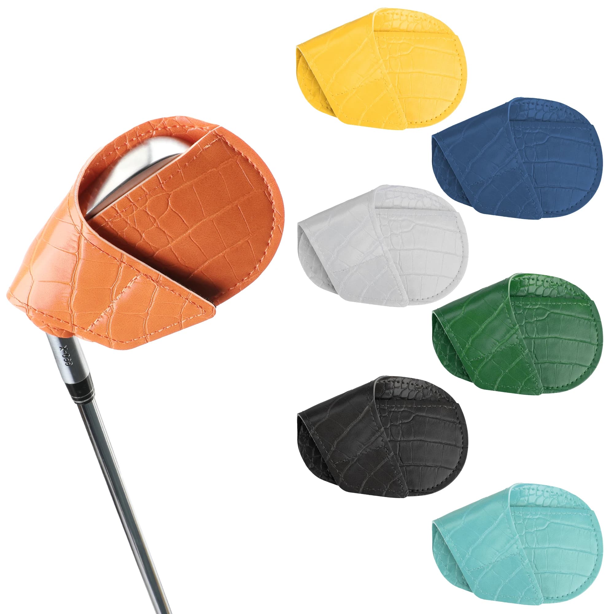 10 coperture per testa di ferri da golf con motivo coccodrillo, in pelle PU, protezione antigraffio resistente, adattamento universale per ferri da golf