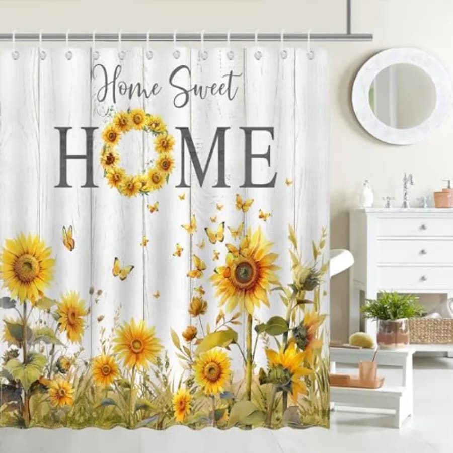 Tenda da doccia Farmhoe Girasole Paese Farmhoe Bagno Tenda da doccia Casa Dolce Casa Tenda da doccia in tessuto impermeabile Batht