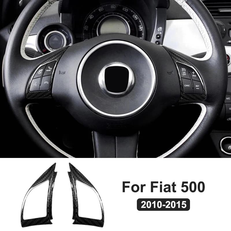 For Fiat 500 2010-2015 Car Flyer Panel Cover Button Adhesive Real Decorative Accessories Modify In Carbon Fiber