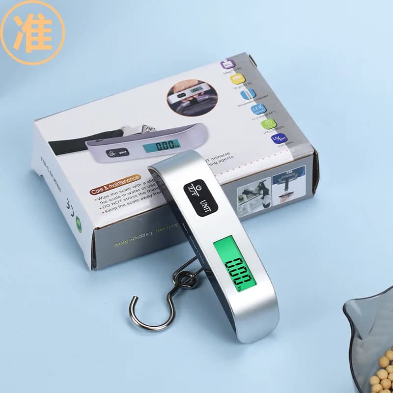 50kg Hanging Baggage Scale Digital Luggage Scale LCD Display Portable Suitcase Weighing Scale Travel Luggage Weight Scale