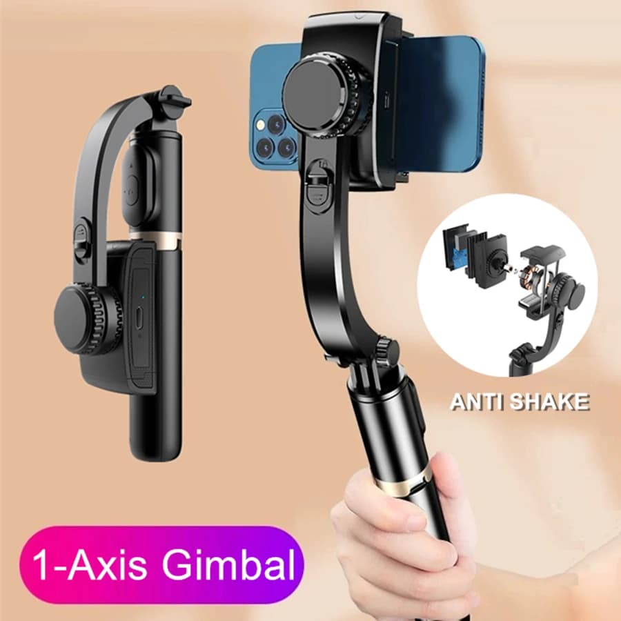 Senza fili 360 ° Stabilizzatore per giunti di rotazione Selfie Stick Treppiede pieghevole per smartphone con monopiede con otturatore Bluetooth per IOS Android