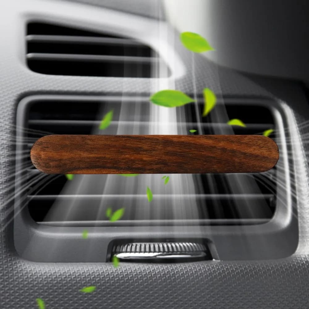 Diffusore per aromaterapia per auto Clip per profumo di olio essenziale per montaggio su presa d'aria automatica in legno con bastoncino in fibra PET Dispositivo per la rimozione degli odori interni auto