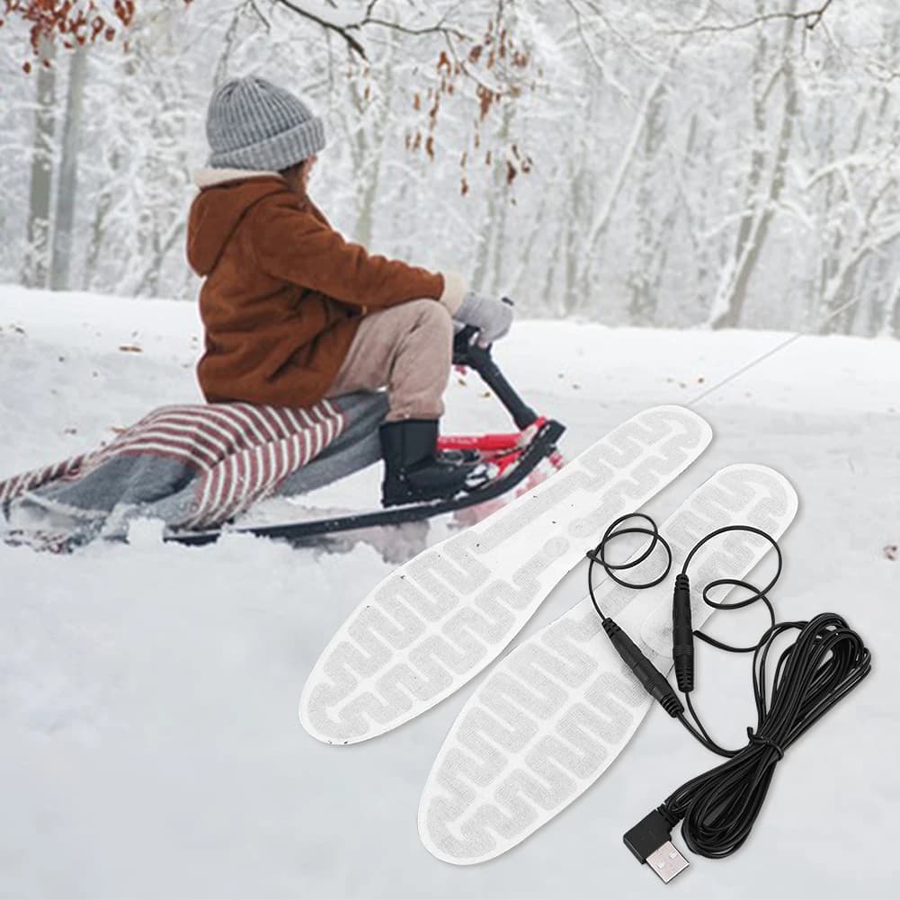 Solette Riscaldanti USB per Scarpe, Cuscinetti Elettrici per Riscaldare i Piedi, Solette Riscaldanti per Sport Invernali all'Aperto per Uomini e Donne