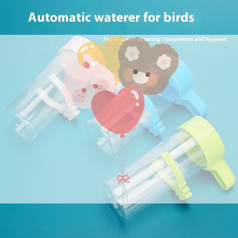 Eater for Birds with Clips, Water Dispenser for Pappagalli cages, Bottle for Drinks, Bird Accessories