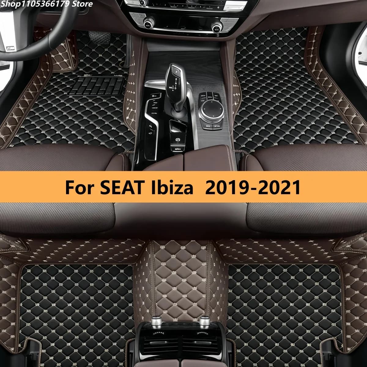 Custom Auto Luxury Leather Car Floor Mat For SEAT Ibiza 2019 2020 2021 Auto Accessories Leather Matts Foot Carpet Pads Full Set