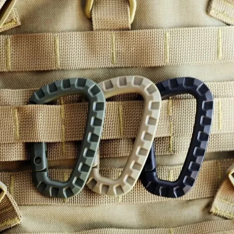 1/6/12 Pz 8.5 centimetri Zaino Tattico Fibbia Veloce Tattico Moschettone Gancio di Plastica D Forma Mosqueton Gear Per Il Campeggio Esterno