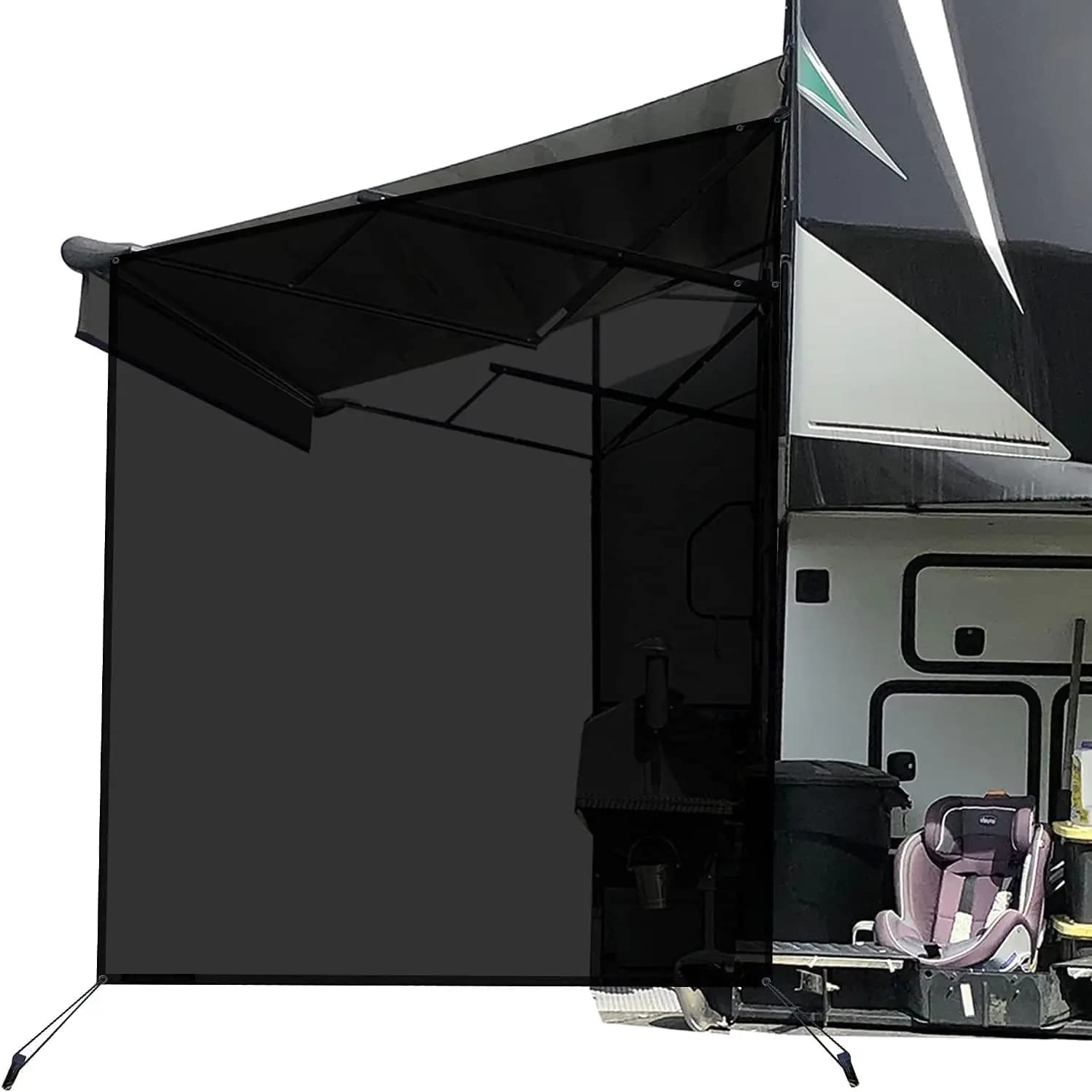 Schermo parasole laterale per tendalino per camper (9'X7') Blocco UV in rete per rimorchio camper - 3 anni di garanzia
