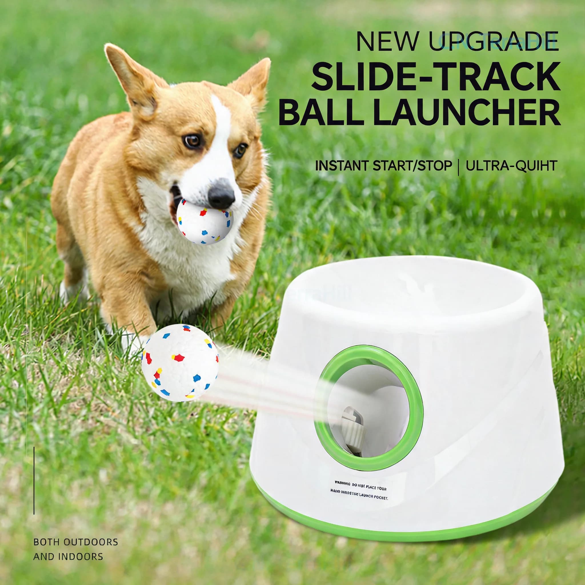 Automatic Tennis Ball Launcher for Dogs, Interactive Outdoor Training Toy, Durable Bite-Resistant, Pet Exercise Fun