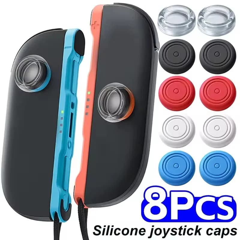 Cappucci per joystick per Switch 2 Console Custodia morbida per impugnatura per pollice in silicone per Switch2 Joypad Copertura trasparente antiscivolo per impugnatura per levetta
