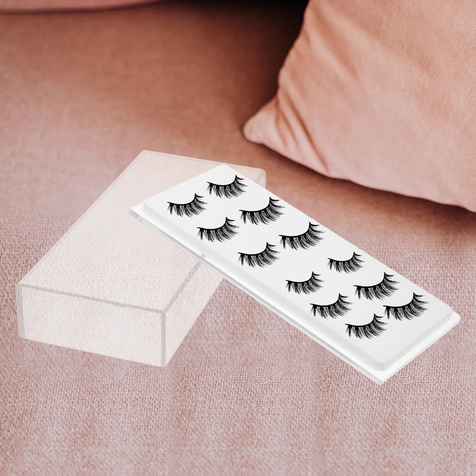 Scatola porta ciglia in acrilico trasparente, organizer per ciglia finte, per mantenere le ciglia pulite, a prova di polvere, con facile accesso e display.
