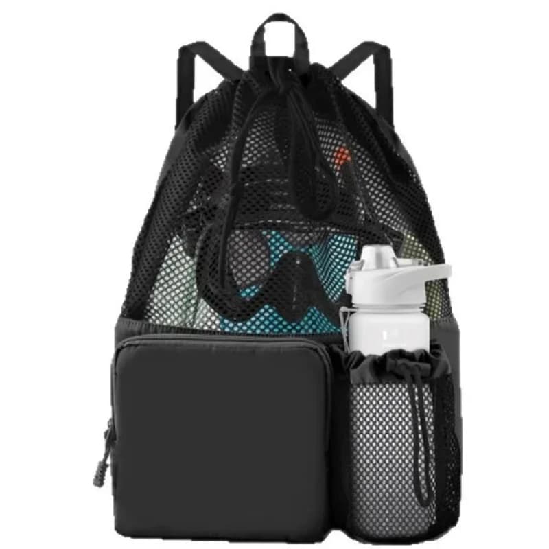 Borsa in corda da nuoto con zaino in rete con coulisse e borsa da viaggio da spiaggia per palestra con manico