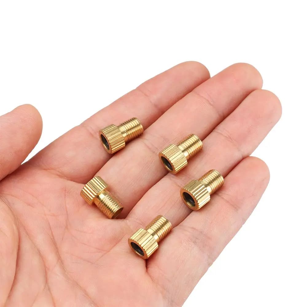 5 Pezzi Adattatore per Valvola Bici in Ottone, Convertitore da Presta a Schrader