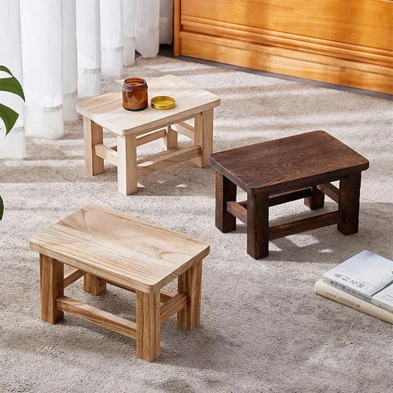 Solid Wood Stool Adult Shoe Changing Stool Children Chair Household Bathroom Living Room Garden Wooden Step Stool Supplies