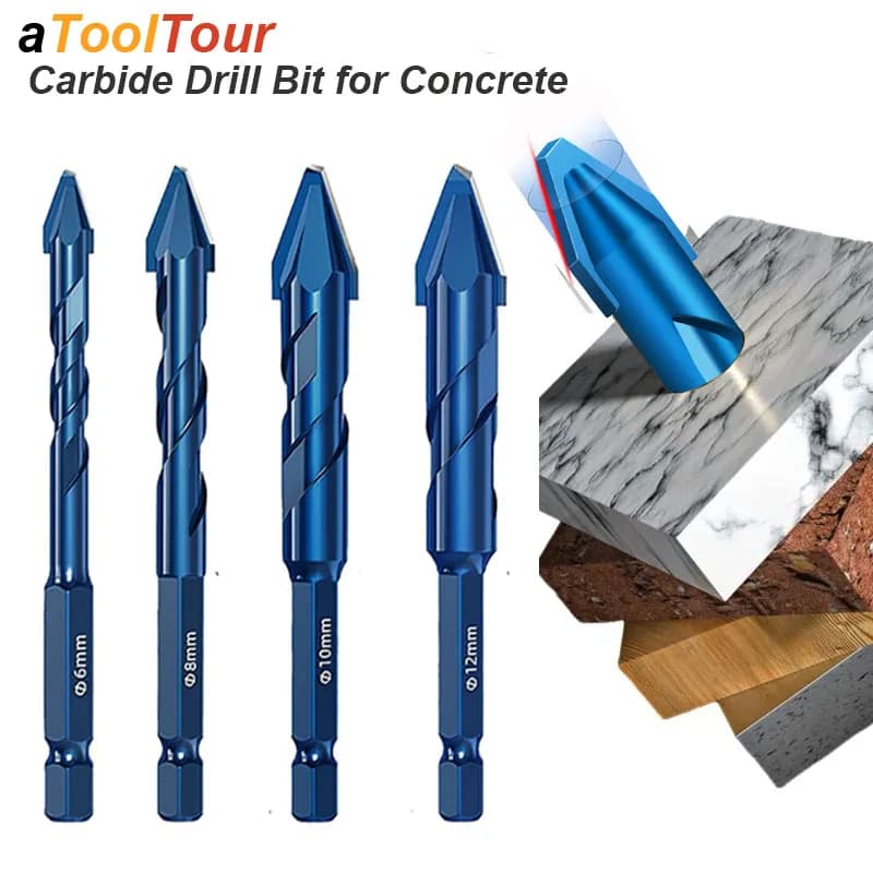 Punta elicoidale eccentrica per muratura e cemento, per vetro, piastrelle in ceramica, mattoni, plastica, legno, utensile da fai da te per fori su pareti in lega dura
